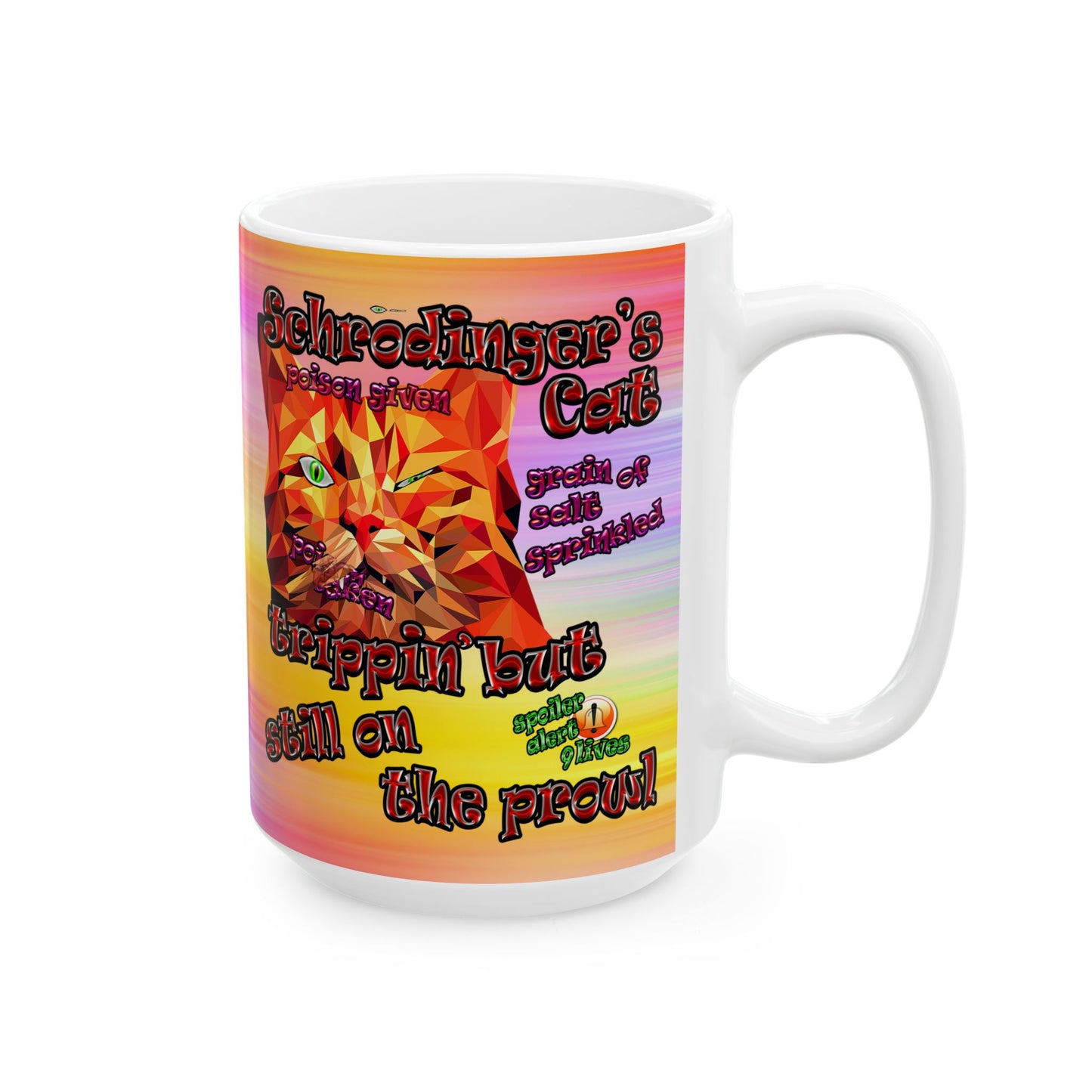 schrodinger's cat - White Mug (color blur)