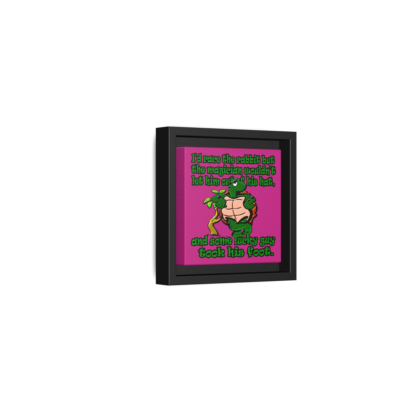 turtle race - framed canvas art (pink)