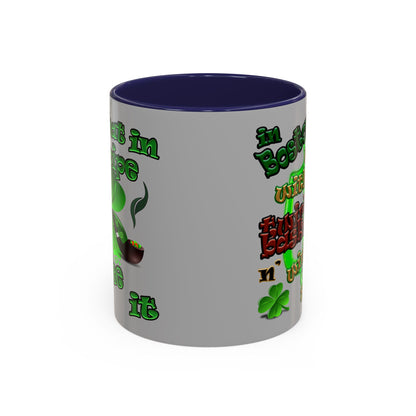 celtics logo - Accent Mug (light grey)