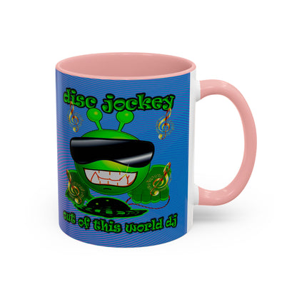 disc jockey - Accent Mug (light blue-purple wave)