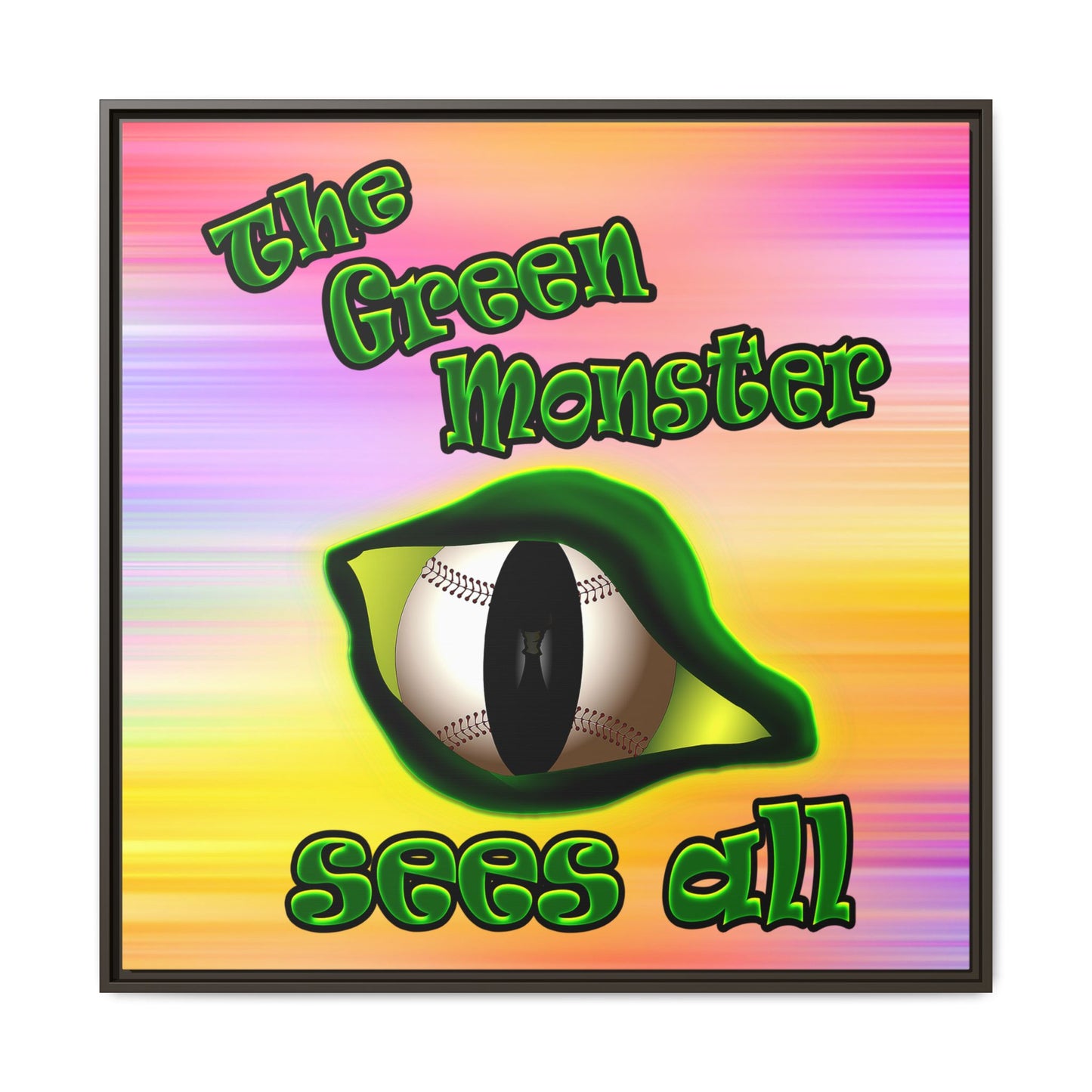 green monster - framed canvas art (color blur)