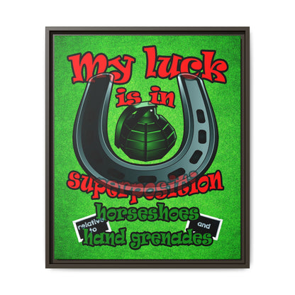 my luck - framed canvas art (green turf)
