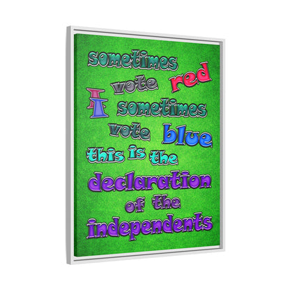 declaration of the independents - framed canvas art (green turf)