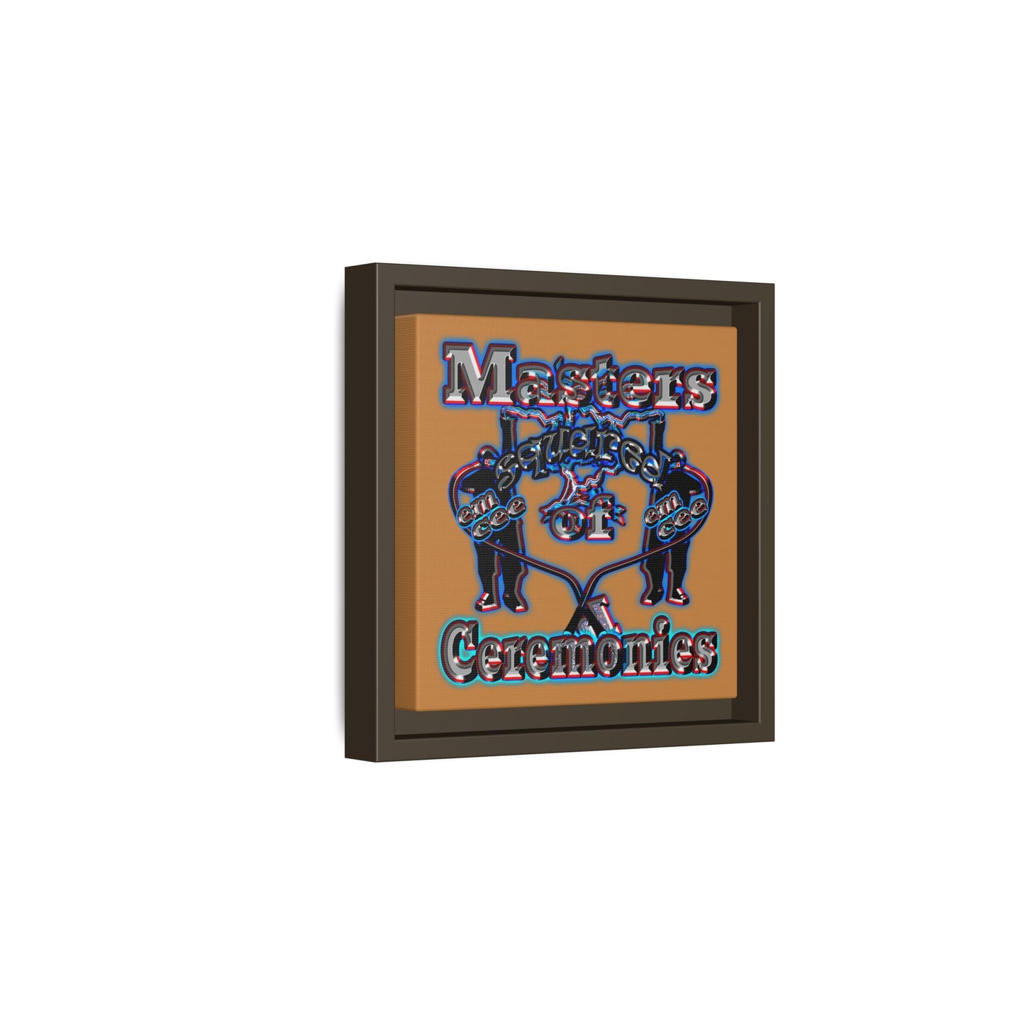 em cee squared - framed canvas art (light brown)