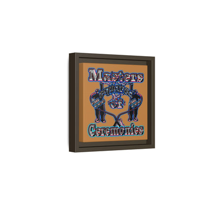 em cee squared - framed canvas art (light brown)