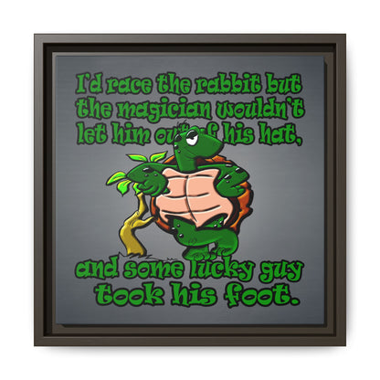 turtle race - framed canvas art (grey-light grey)