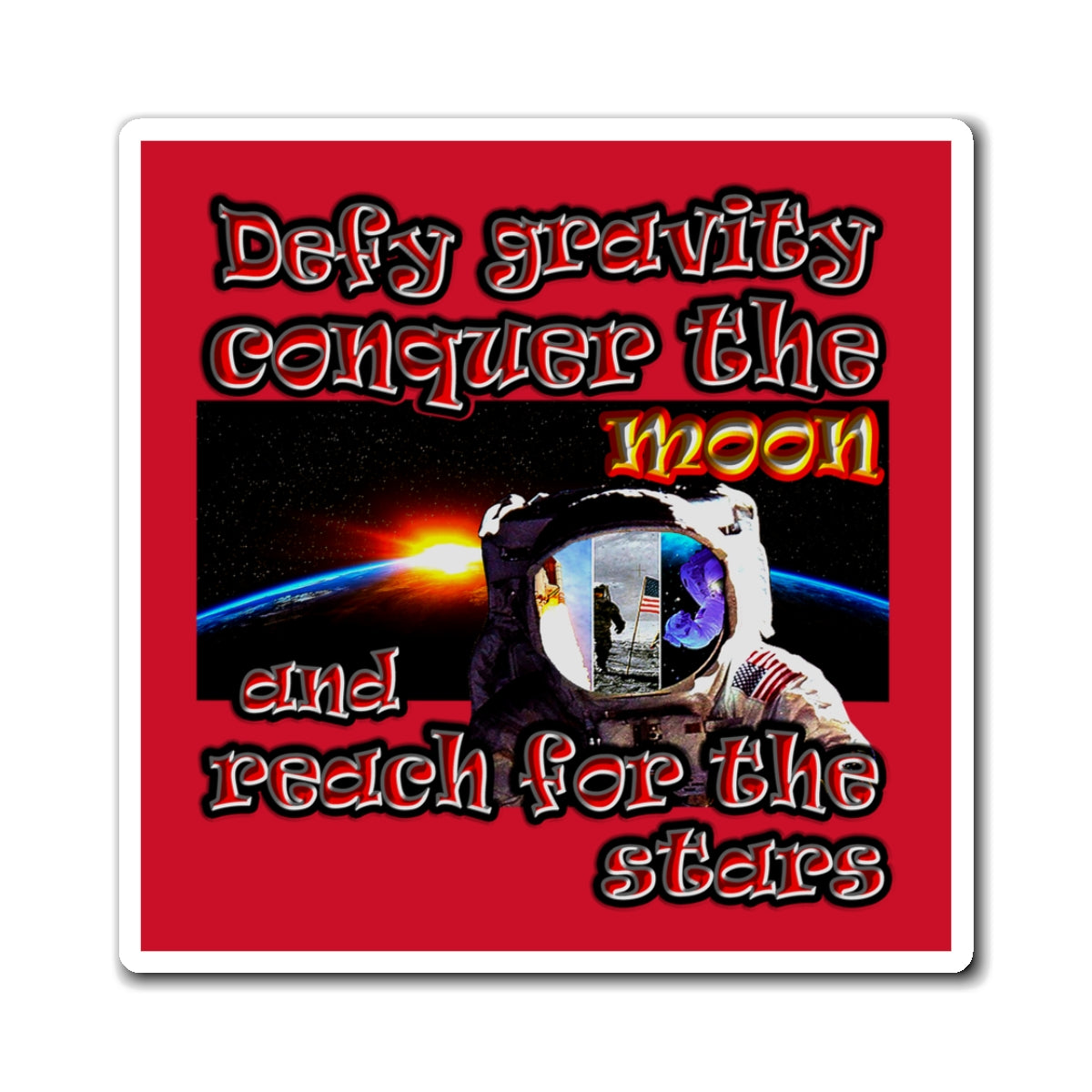defy conquer reach - Magnets - (dark red)