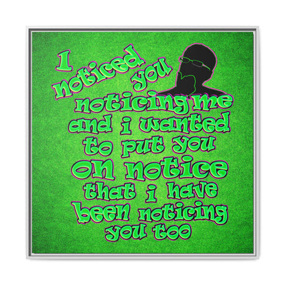 noticed you noticing - framed canvas art (green turf)