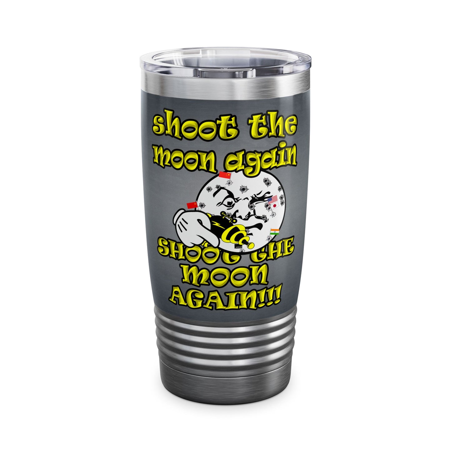 shoot the moon again - Ringneck Tumbler, 20oz (grey-light grey)