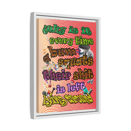 the bum's shit - framed canvas art (yellow-orange wave)