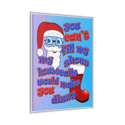 santa's shoes - framed canvas art (light blue-purple wave)