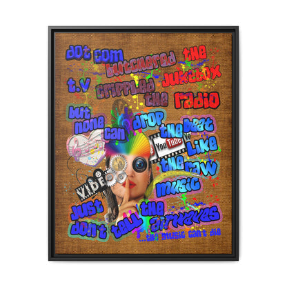 drop the beat - framed canvas art (brown papyrus)