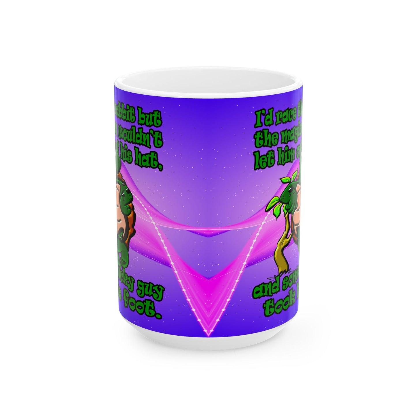 turtle race - White Mug (purple-pink wave)