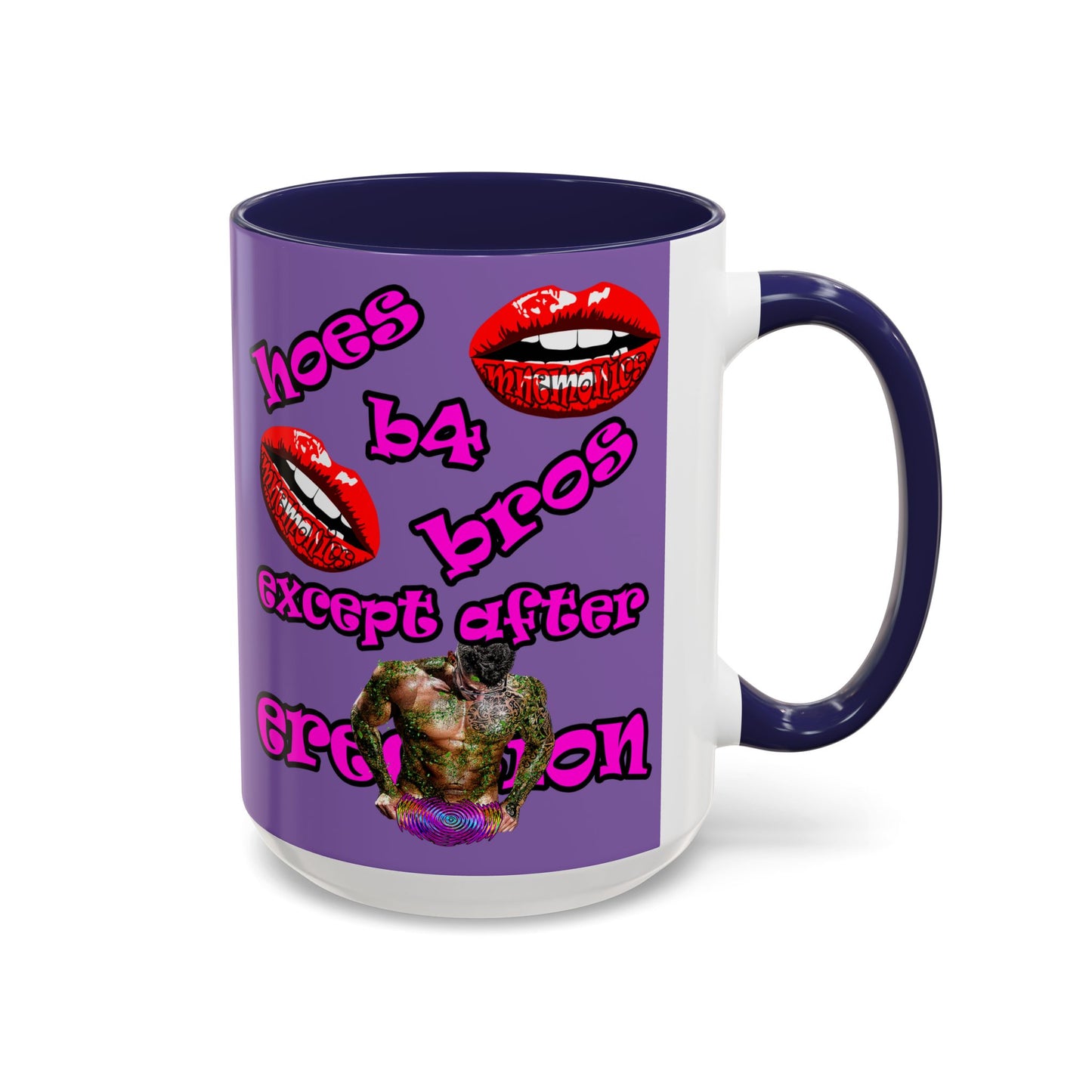 hoes b4 bros - Accent Mug (light purple)
