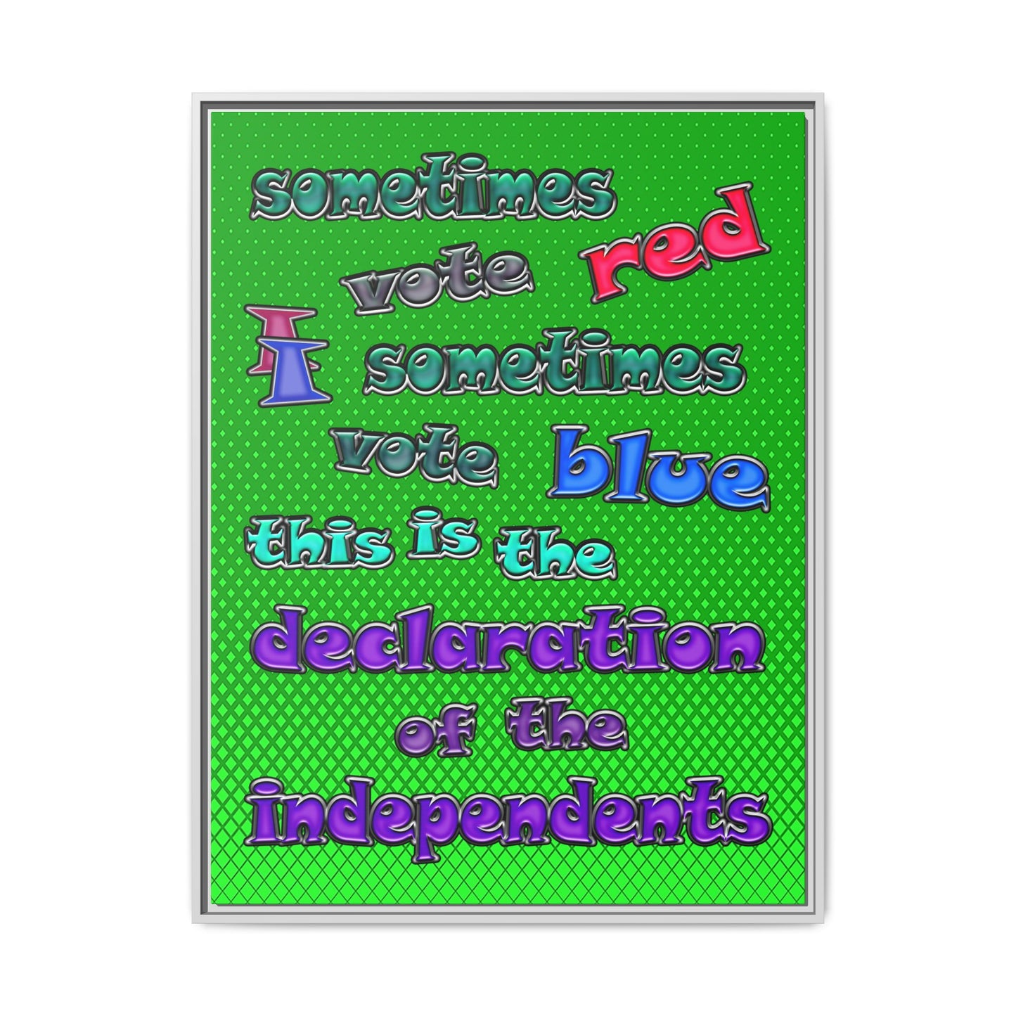 declaration of the independents - framed canvas art (logo green)