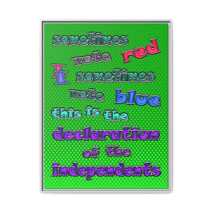declaration of the independents - framed canvas art (logo green)