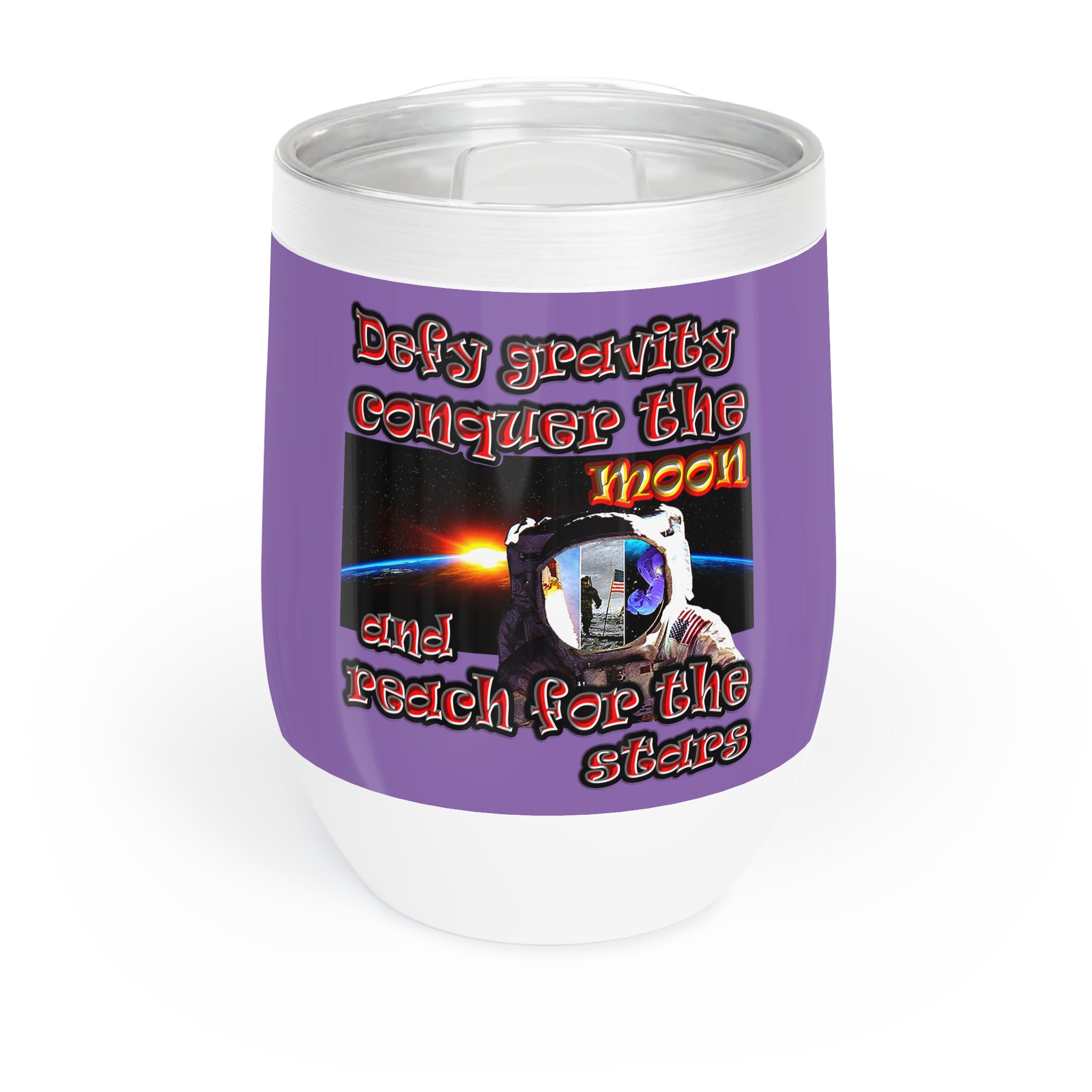 defy conquer reach - Chill Wine Tumbler (light purple)