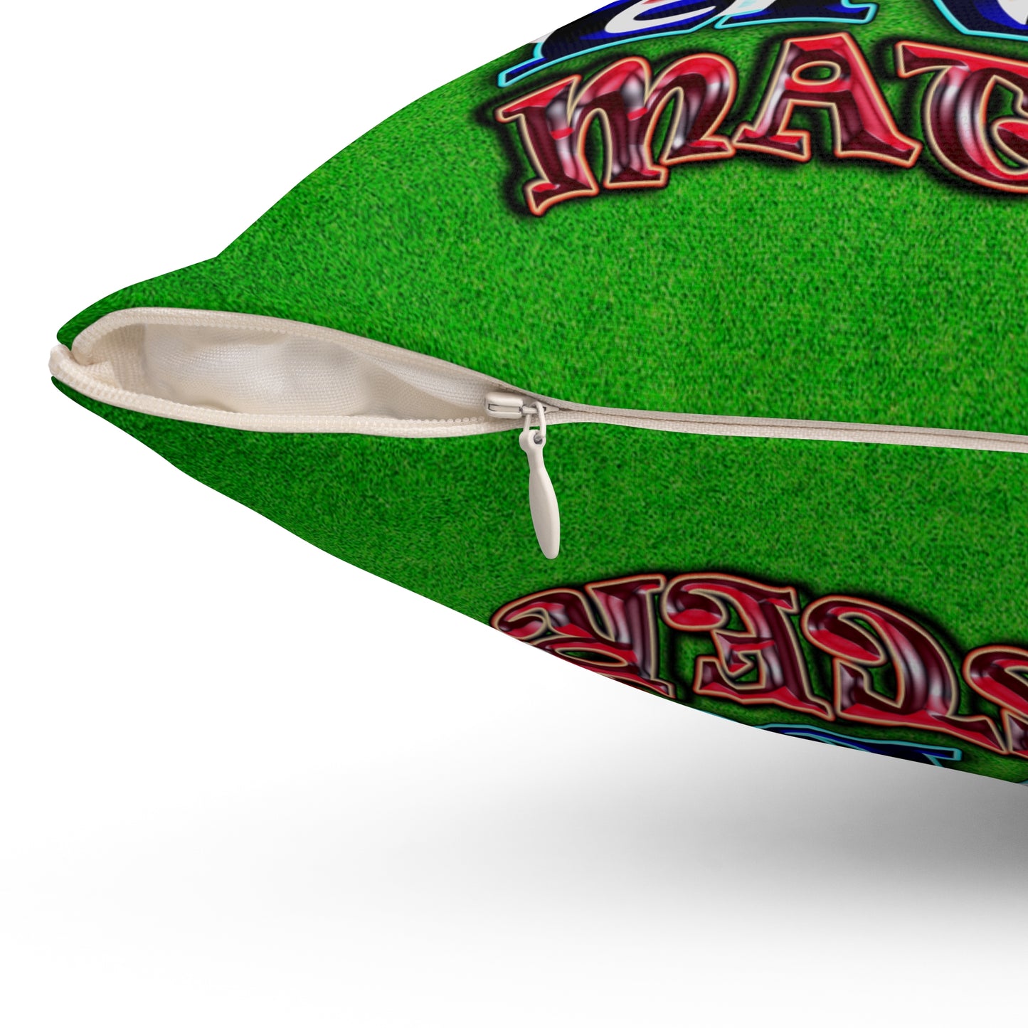 rw&b lives matter - Spun Polyester Square Pillow - (green turf)