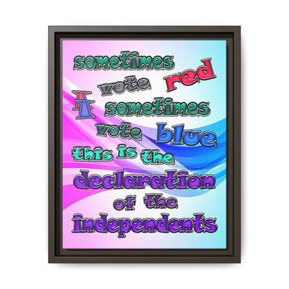 declaration of the independents - framed canvas art (light blue-pink wave)