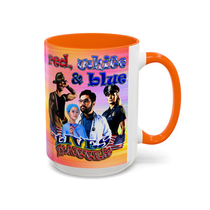rw&b lives matter - Accent Mug (color blur)