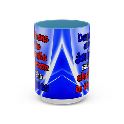 donkeys and elephants - Accent Mug (blue-white wave)