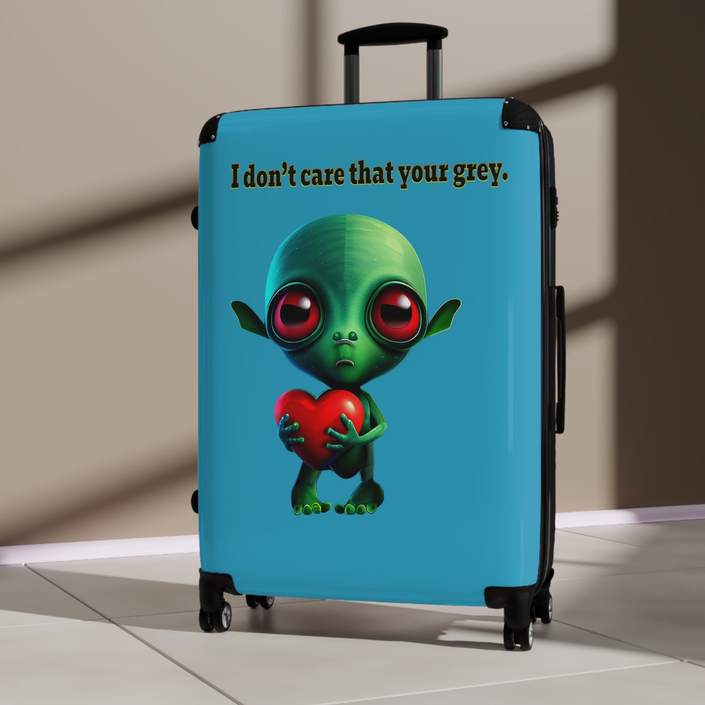 I don't care that your grey - Suitcase (turquoise)
