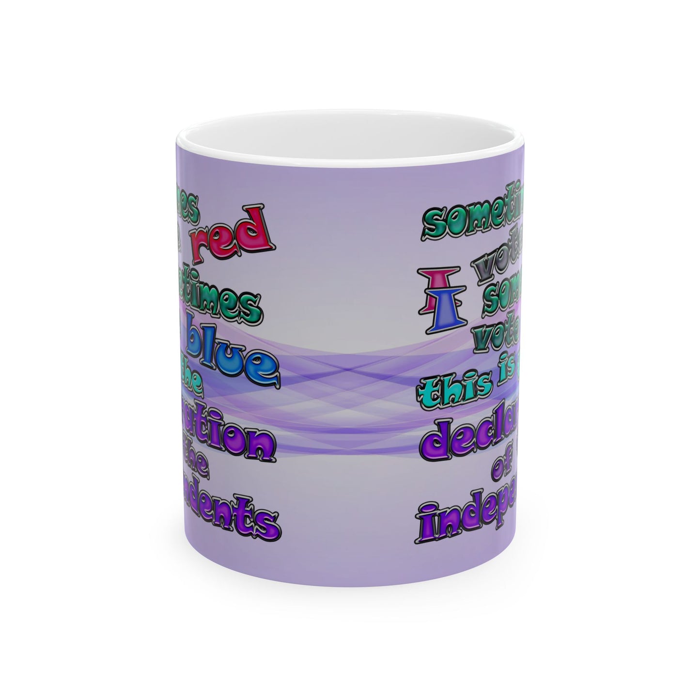 declaration of the independents - White Mug (light blue-pink wave)