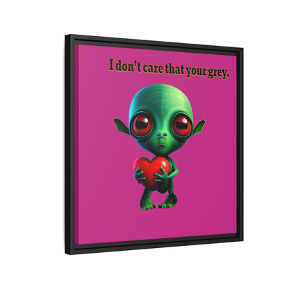 I don't care that your grey - framed canvas art (pink)