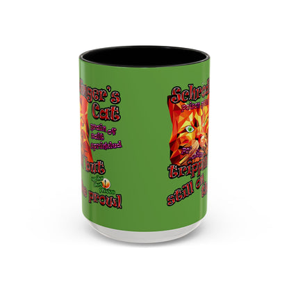 schrodinger's cat - Accent Mug (green)