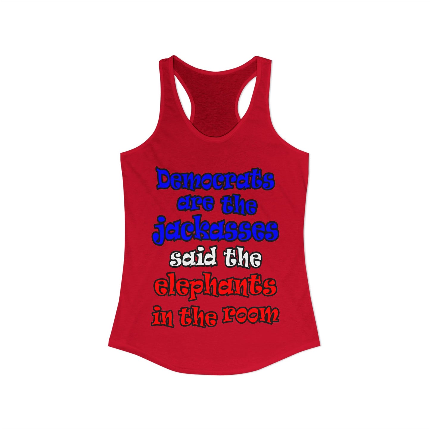 donkeys and elephants - Women's Ideal Racerback Tank