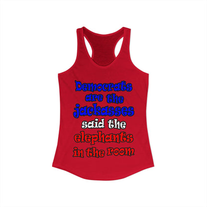 donkeys and elephants - Women's Ideal Racerback Tank