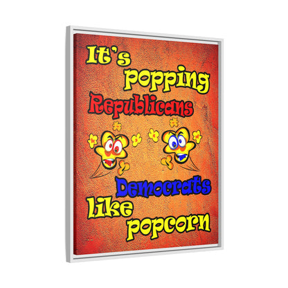 popping like popcorn - framed canvas art (burnt orange)
