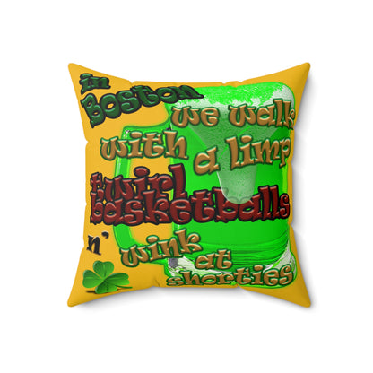 celtics logo - Faux Suede Square Pillow - (yellow)