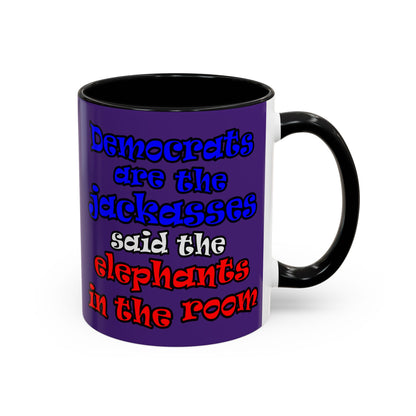 donkeys and elephants - Accent Mug (purple)