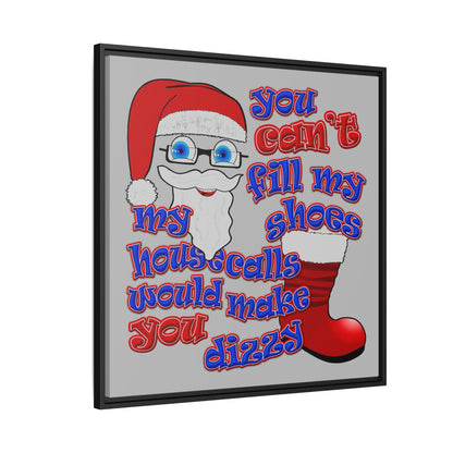 santa's shoes - framed canvas art (light grey)