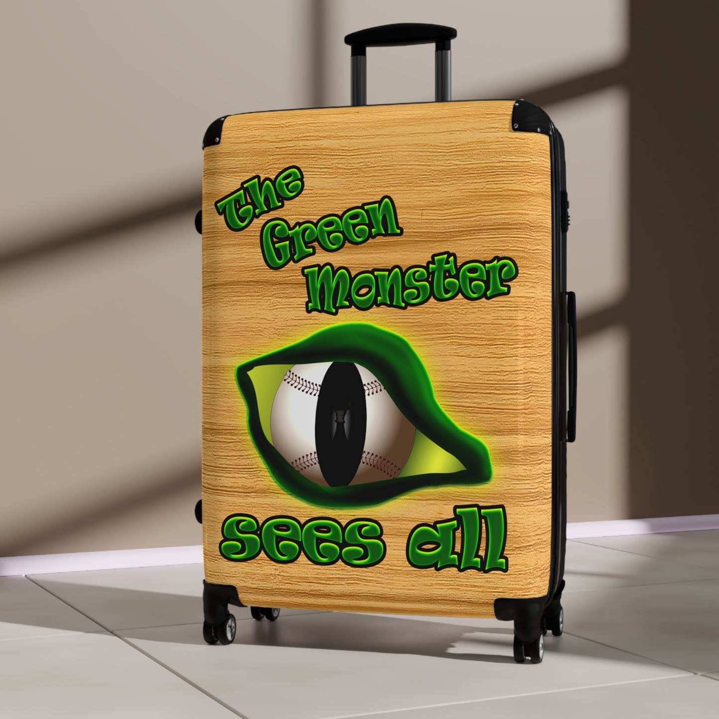 green monster - Suitcase (butterscotch wood finish)