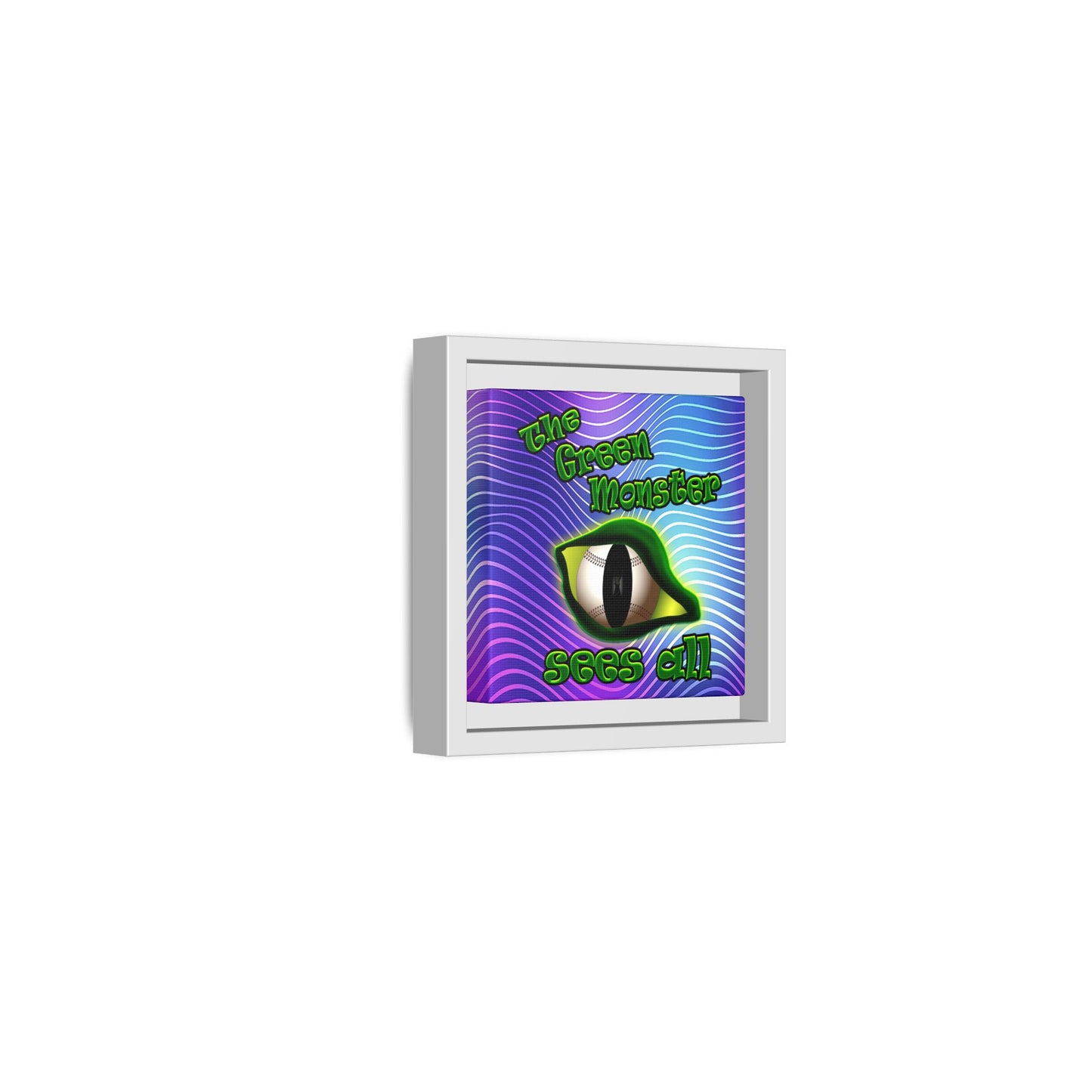 green monster - framed canvas art (purple wave)