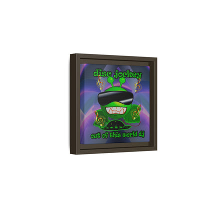 disc jockey - framed canvas art (grey-pink wave)