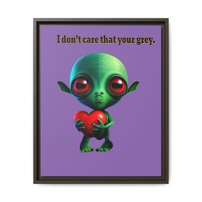 I don't care that your grey - framed canvas art (light purple)