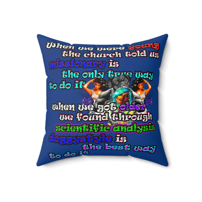 doggystyle - Faux Suede Square Pillow - (dark blue)