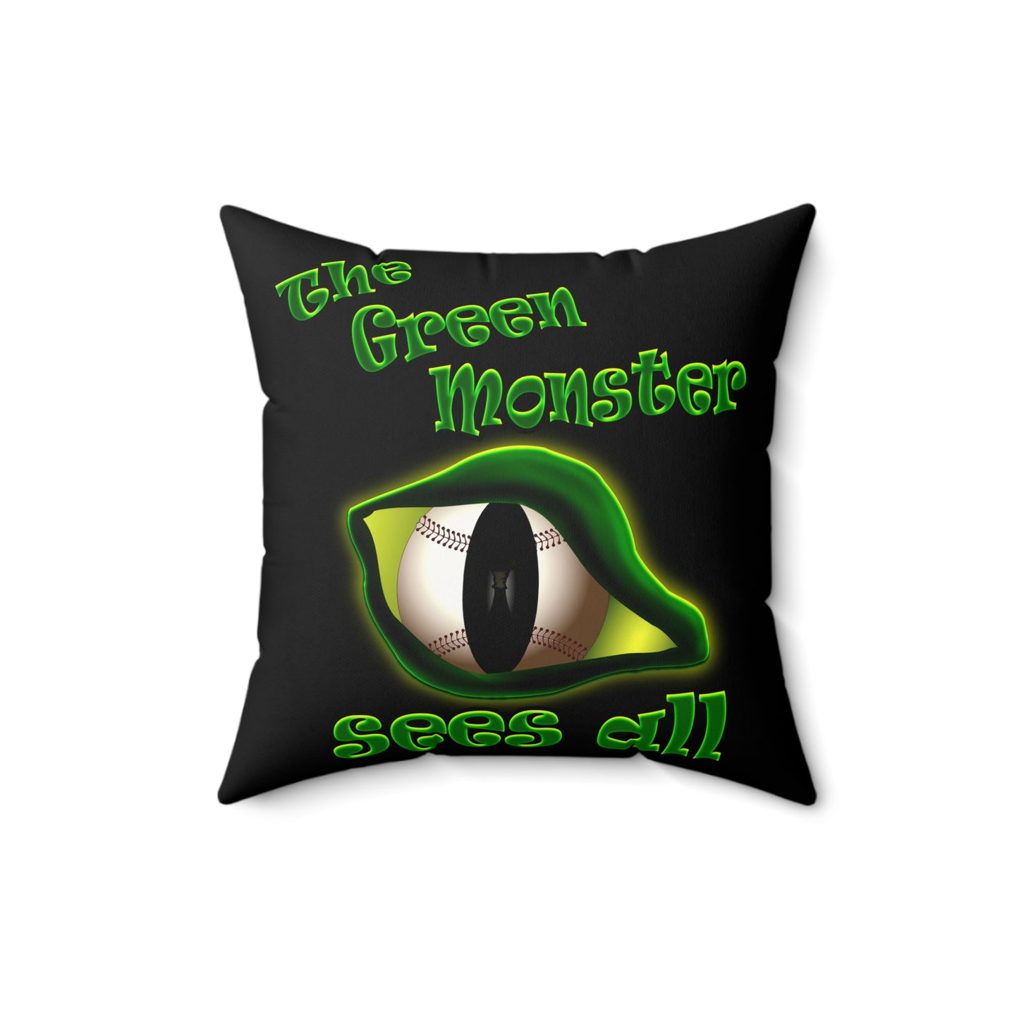 green monster - Faux Suede Square Pillow - (black)