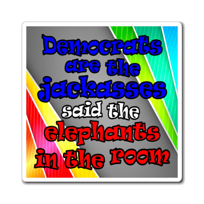 donkeys and elephants - Magnets - (rainbow split)