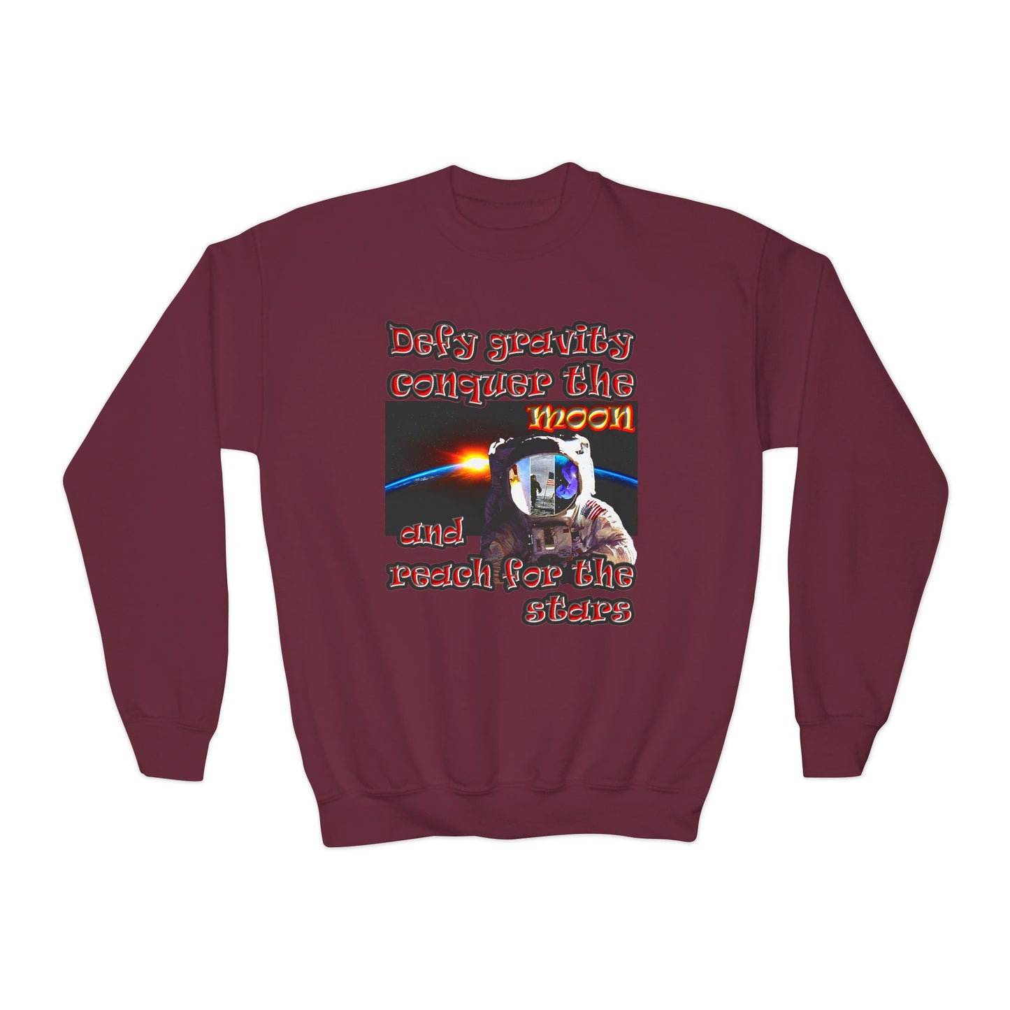 defy conquer reach - Youth Crewneck Sweatshirt