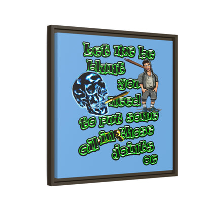 og - framed canvas art (light blue)