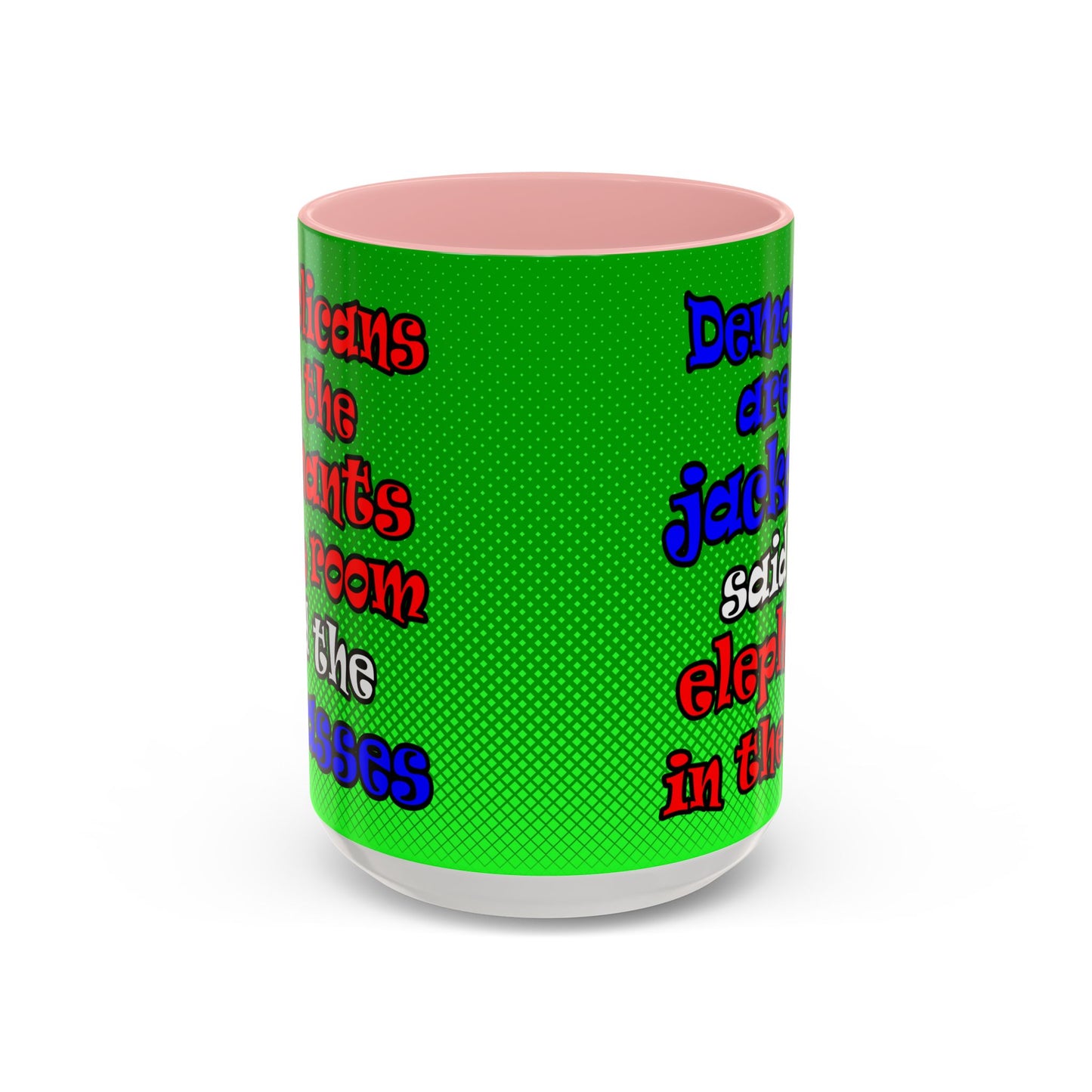 donkeys and elephants - Accent Mug (logo green)