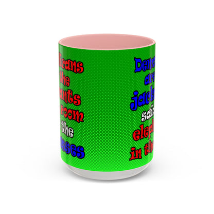 donkeys and elephants - Accent Mug (logo green)