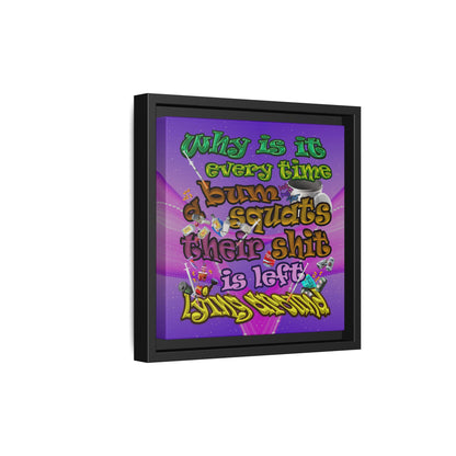 the bum's shit - framed canvas art (purple-pink wave)