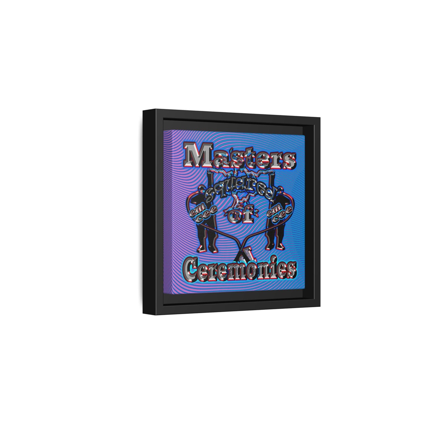 em cee squared - framed canvas art (light blue-purple wave)