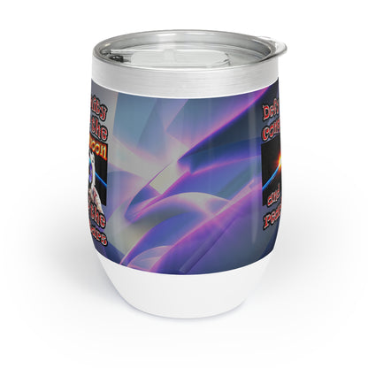 defy conquer reach - Chill Wine Tumbler (grey-pink wave)