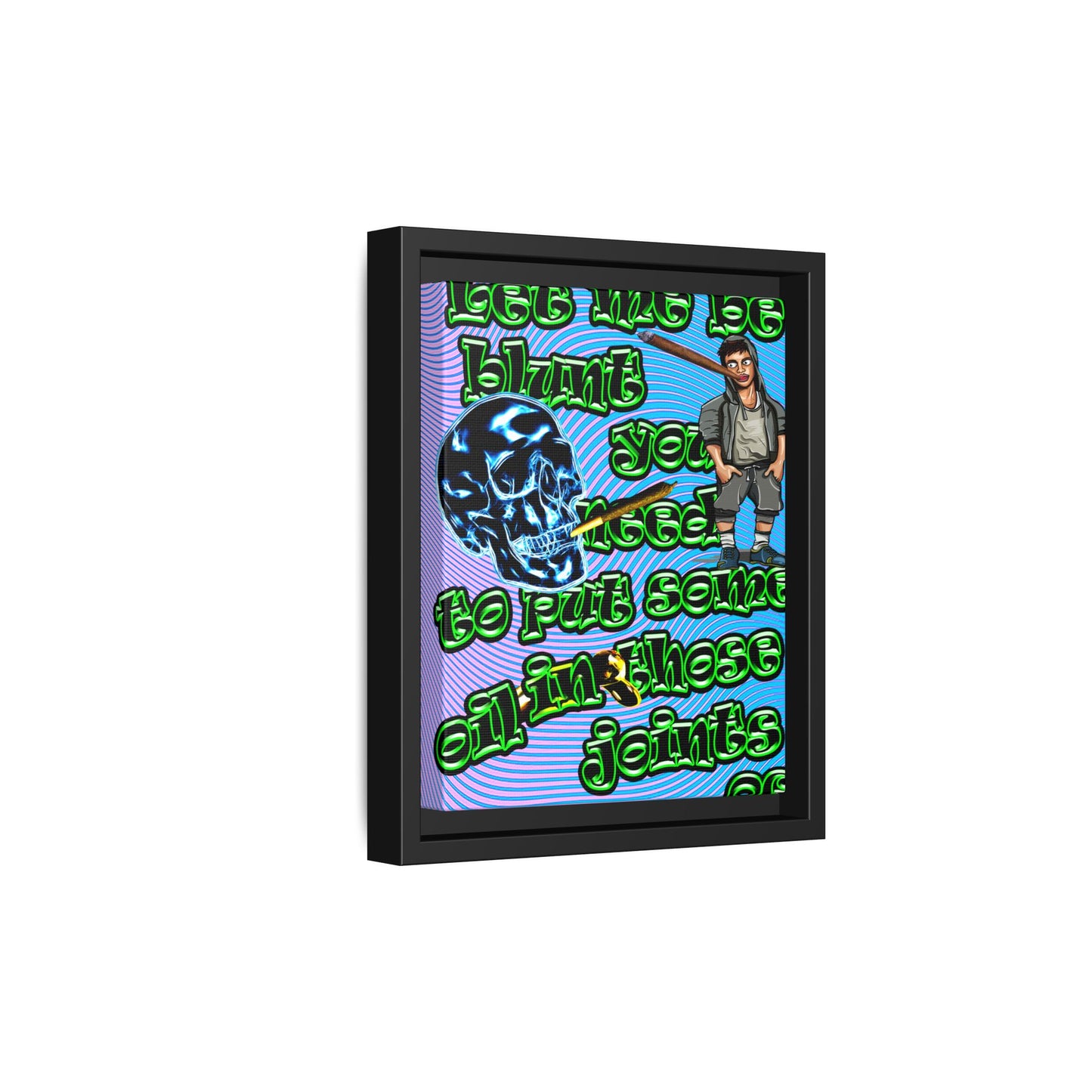 og - framed canvas art (light blue-purple wave)